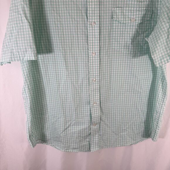 Duluth Polo Shirt Men's XL Green Plaid Button Up Short Sleeve 100% Cotton - Picture 3 of 12